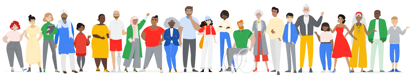 Google character illustration cast