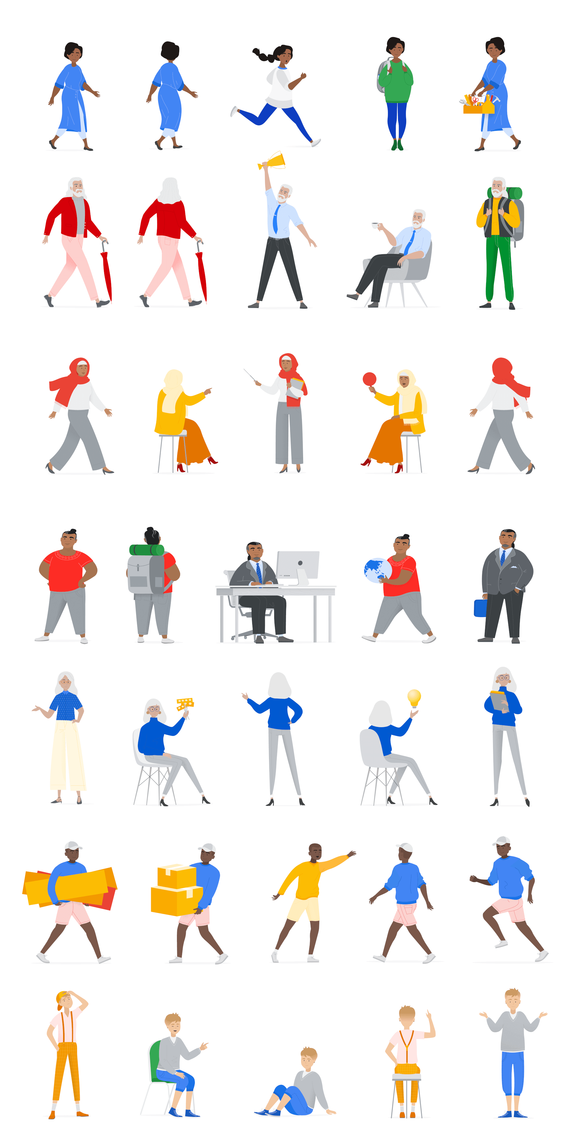 Google character poses and variations