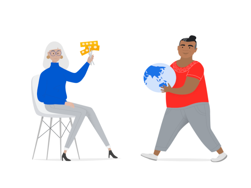 Selected Google character illustration work